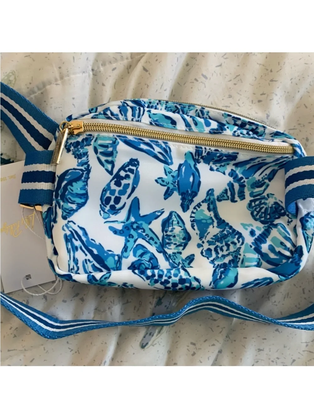 NWOT. LILLY PULITZER Jeanie Belt Bag Resort White Shell Collector - Picture 8 of 9